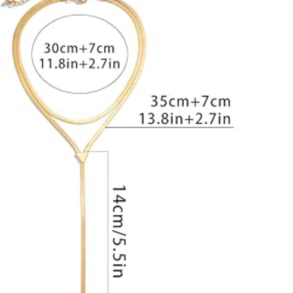 Stunning Gold Choker Necklace Dangle Necklace Prom Wedding‎ Party - Picture 4 of 4